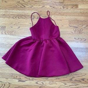 Magenta halter mini dress